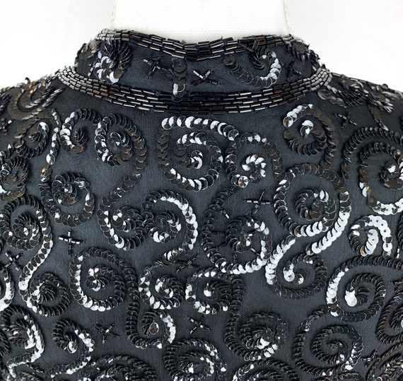 Night Line Sequined and Beaded Jacket Size Medium… - image 7