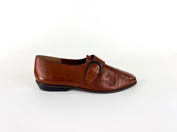 Vintage 1980s 9 West Leather Buckle Loafers US Wo… - image 1