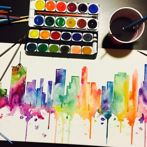 CUSTOM Watercolor Skyline