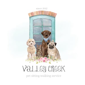 Pet Sitting Logo, Pet Service Logo, Business Branding, Pets, Walking Service Logo, Website Pet Service