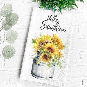 Toalla de cocina de girasol decoración de girasol hola sol | Etsy