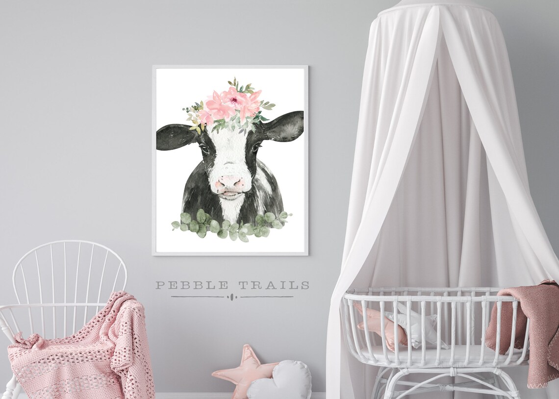 Custom Cow Print Nursery Cow Printable Custom Nursery Farm Etsy