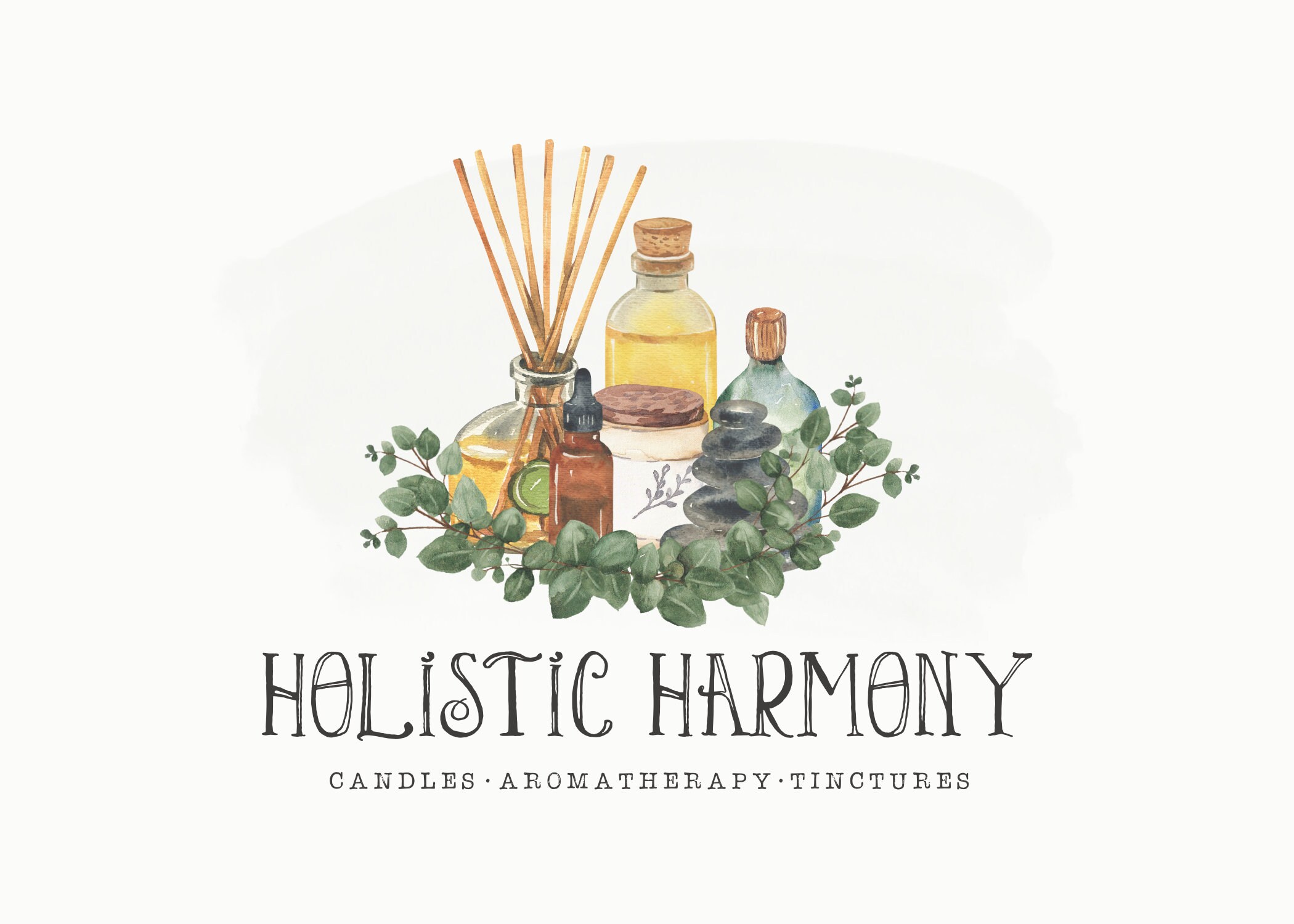 Premade Logo Essential Oil Logo Aromatherapy Healing Business