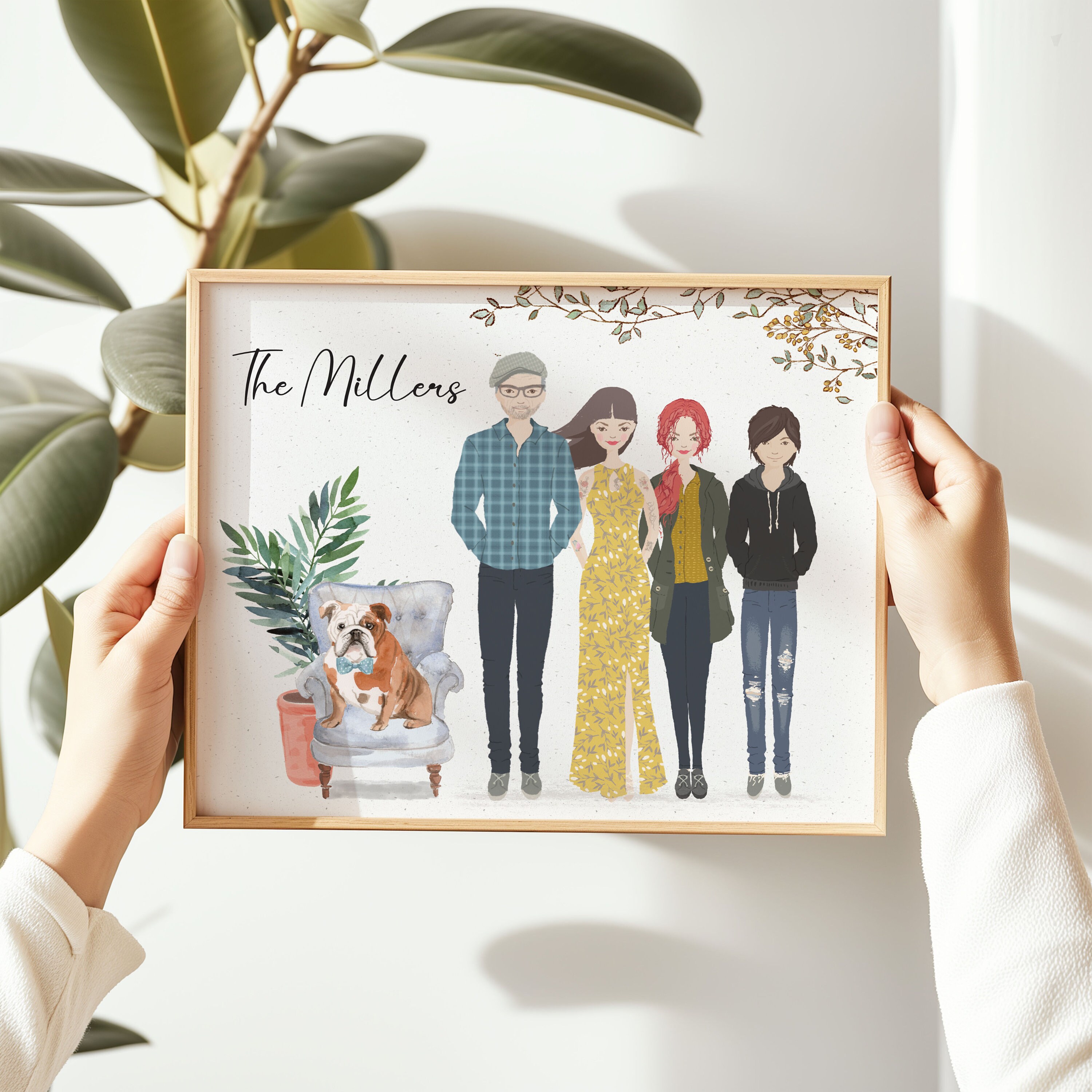 Custom Family Portrait, Personalized Family Illustration, Digital ...