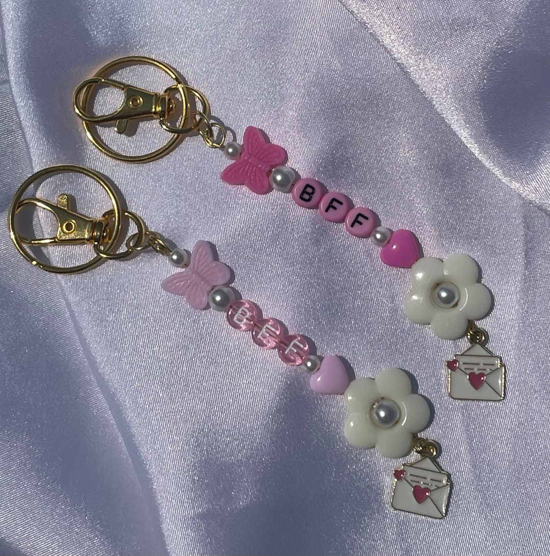 Matching Bff Beaded Keychains (set of 2) - Etsy