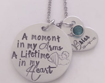 Child Memorial Necklace, Baby Remembrance, Bereavement Necklace, Newborn Loss Necklace, Infant Memorial Jewelry, Sympathy Gift for Parents