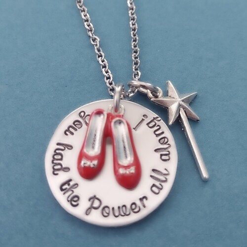 Eilygen Inspirational Gift Wizard of Oz Necklace You had the Power all Along Ruby Red Slippers Pendant Necklace Gift for Her 