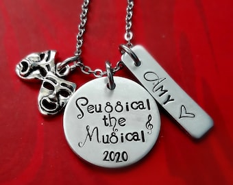 Custom Theater Necklace, Personalized, High School Musical, Frozen, Lion, King, Seussical, Actor Actress Director Gift, Opening Night Gift