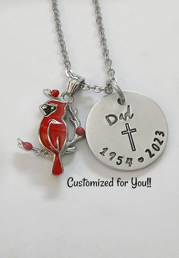 Personalized Cardinal Memorial Cremation Urn Pendant Necklace, Cardinals Appear When Loved Ones Are Near, Mom Sister, Grandma Aunt Memorial