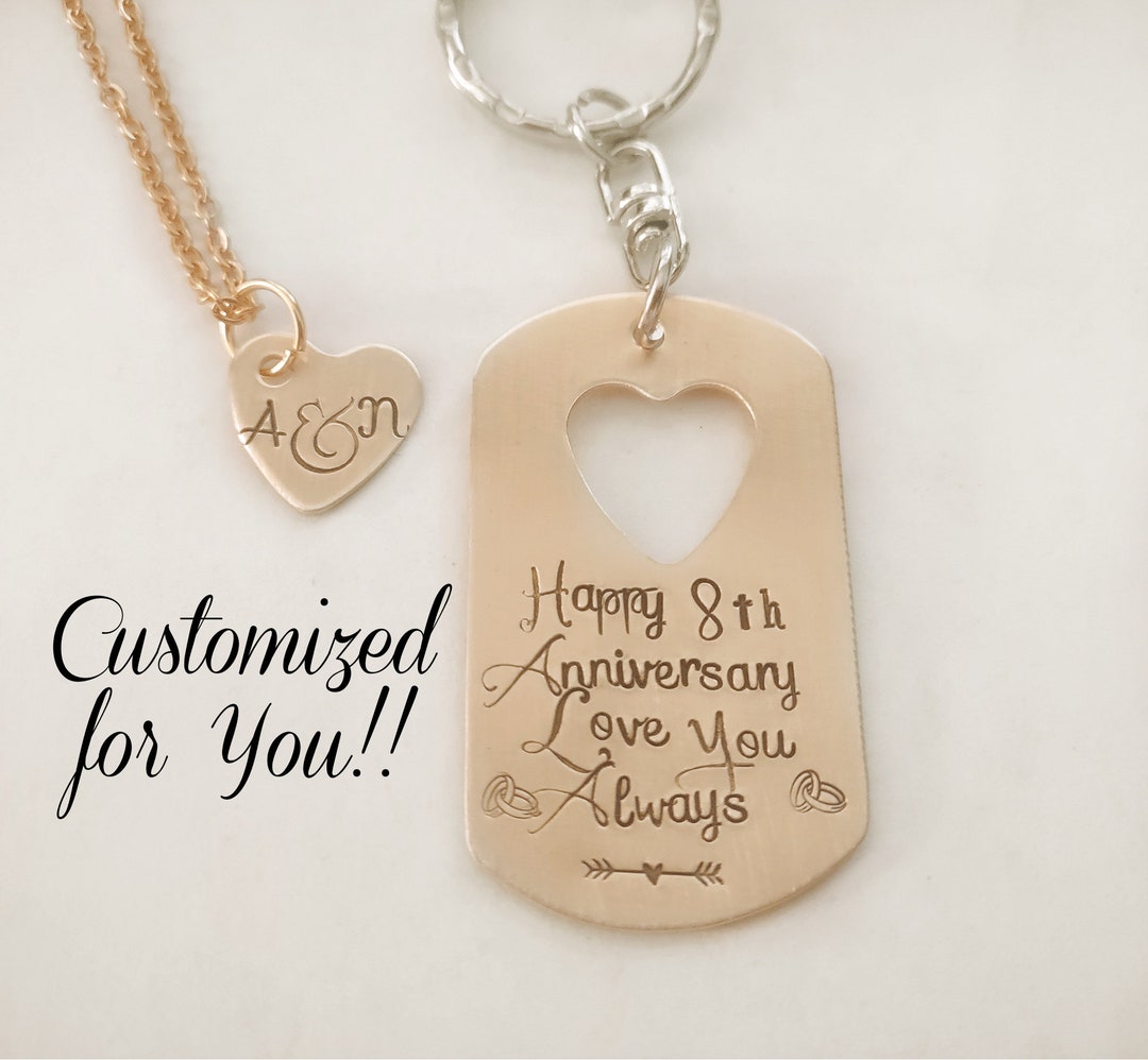 8 Year Bronze Anniversary Gift, Personalized 8th Year Anniversary