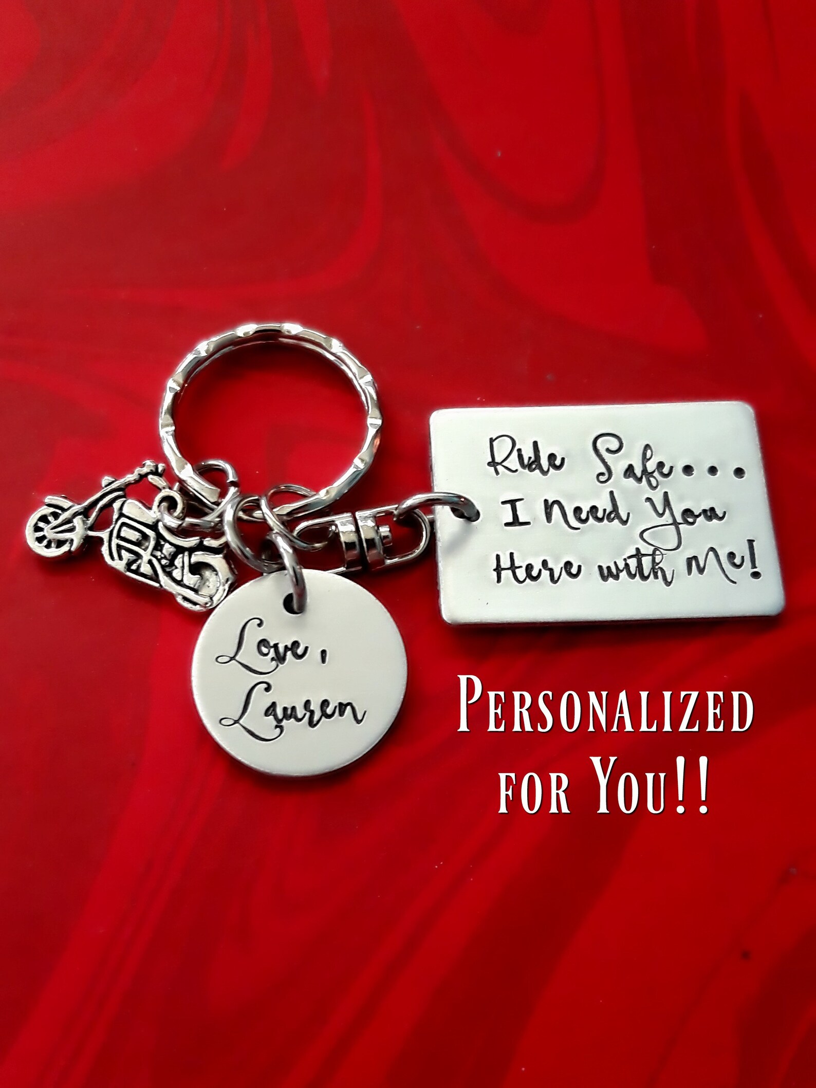 Motorcycle Keychain Ride Safe. I Need You Here With Me Etsy