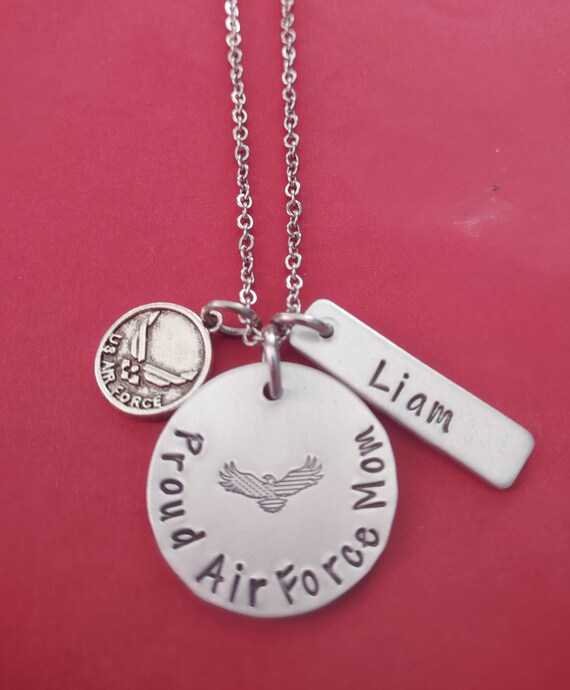 Proud Air Force Mom Necklace Military Mom Wife Gift Personalized