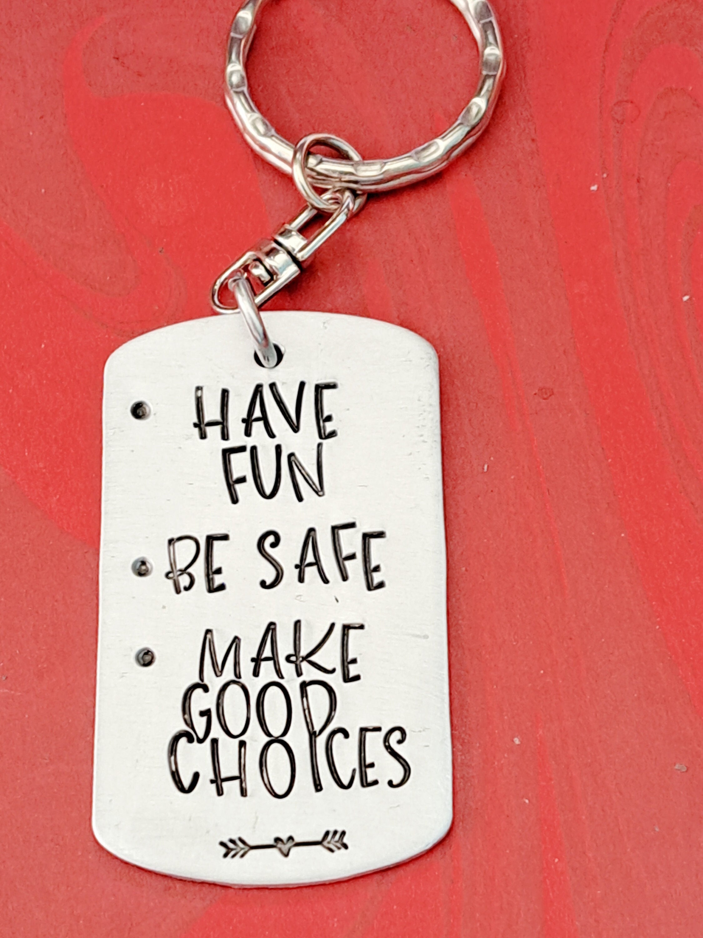 Make good choices keychain discount