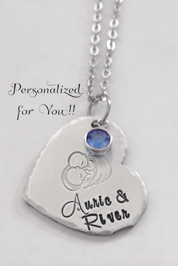 Twins Memorial Necklace, Mother of Angels Necklace, Baby Remembrance, Newborn Loss, Child Memorial, Custom Engraved Sympathy Gift