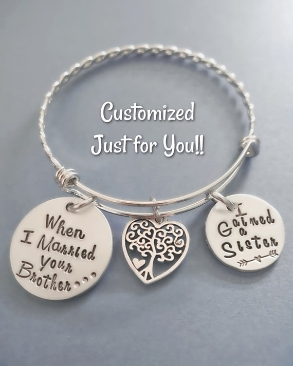 Sister of the Groom Gift Sister in law Jewelry Hand Stamped