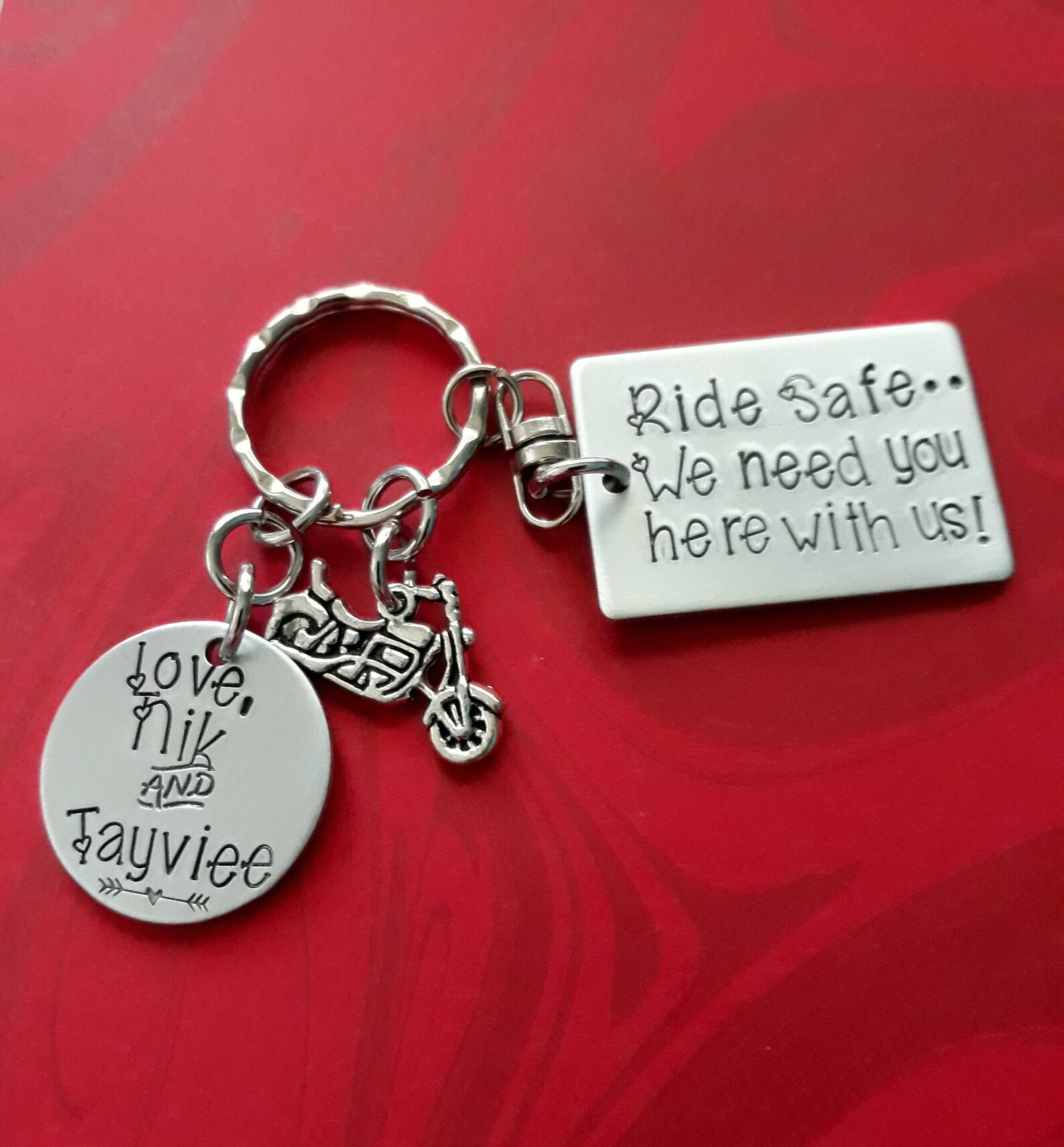 Motorcycle Keychain Ride Safe. I Need You Here With Me Etsy