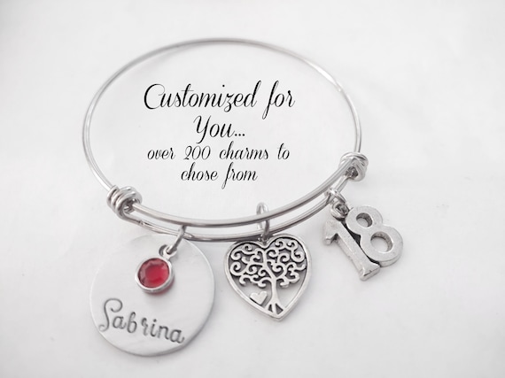 BESPMOSP Braccialetto con ciondoli di compleanno per ragazze e donne, regalo di compleanno per il 10°-18° compleanno, regalo di incoraggiamento, regalo di incoraggiamento, Acciaio inossidabile