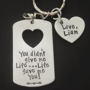 Mothers Day Step Mom Gift, Step Dad, Personalized Keychain, You Didn&#39;t Give Me Life, Bonus Mom Dad, Thank You for Loving me like Your Own