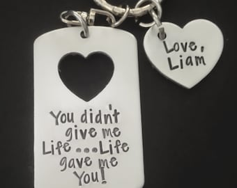 Mothers Day Step Mom Gift, Step Dad, Personalized Keychain, You Didn't Give Me Life, Bonus Mom Dad, Thank You for Loving me like Your Own