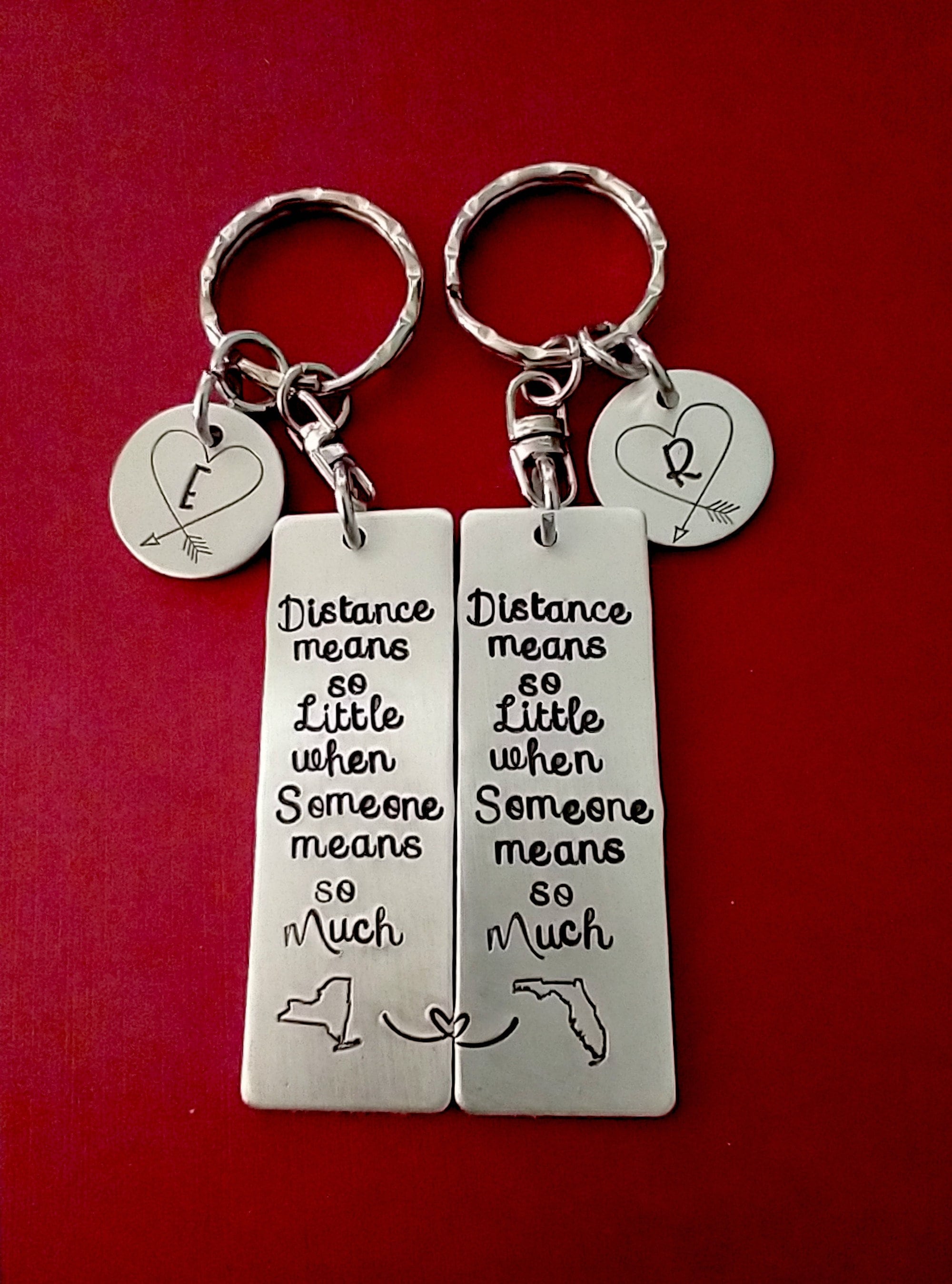 Distance Means So Little When Someone Means So Much Keychain Etsy