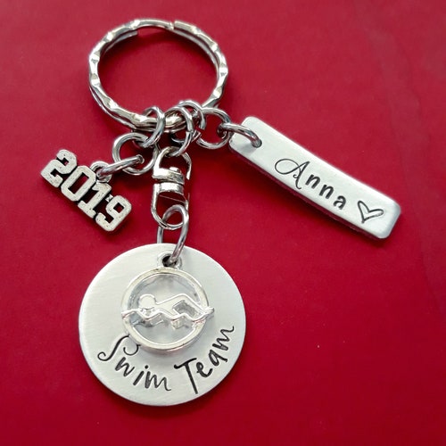 Swim Team Personalized Coach Gift / Sports Keychain / Etsy
