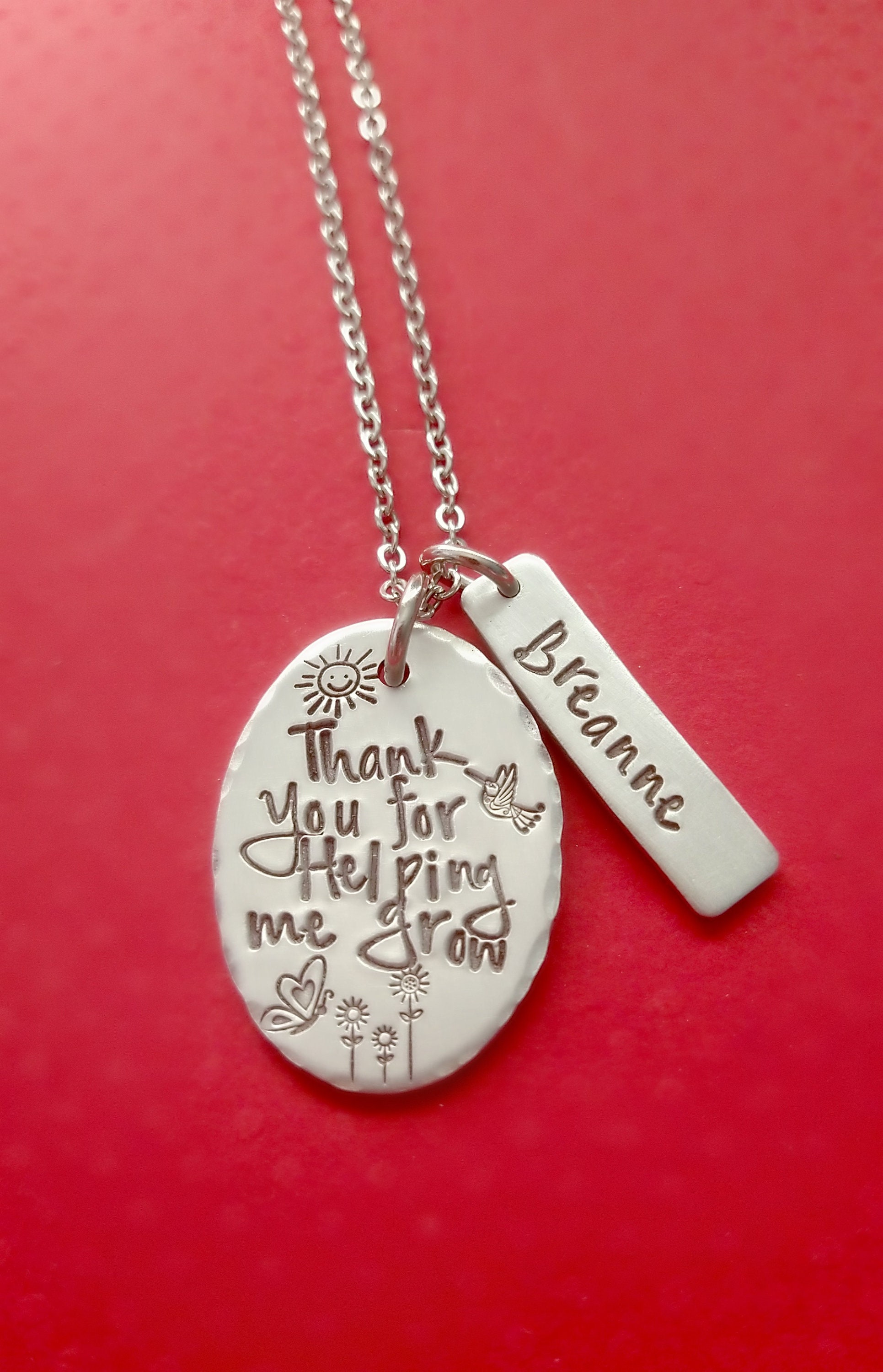 Personalized Nanny Necklace Thank You 