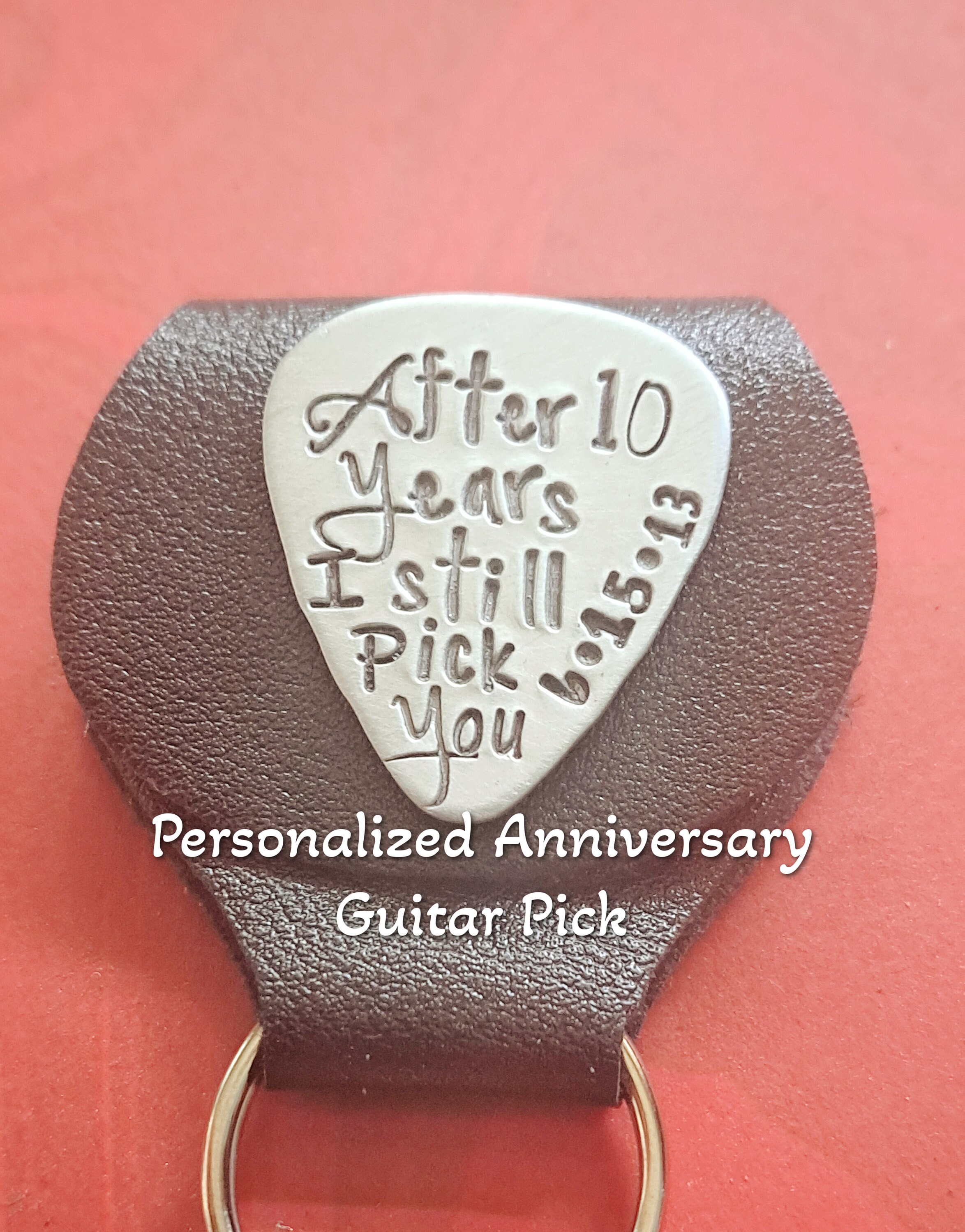 10th Traditional Aluminum Anniversary Gift, Guitar Pick