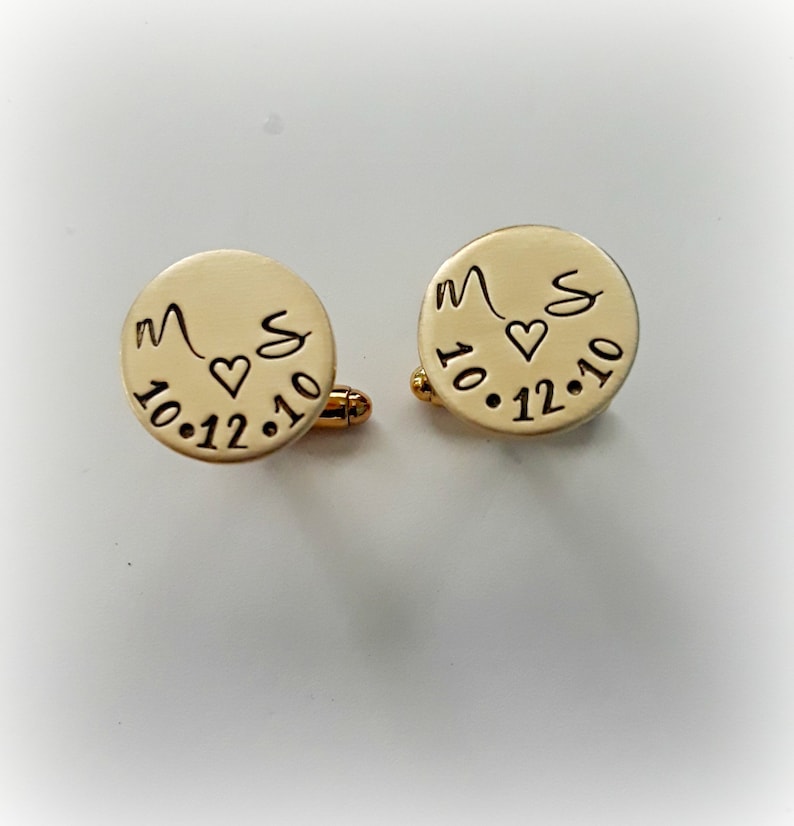 8th Bronze Wedding Anniversary Cufflinks Hand stamped Eight Etsy