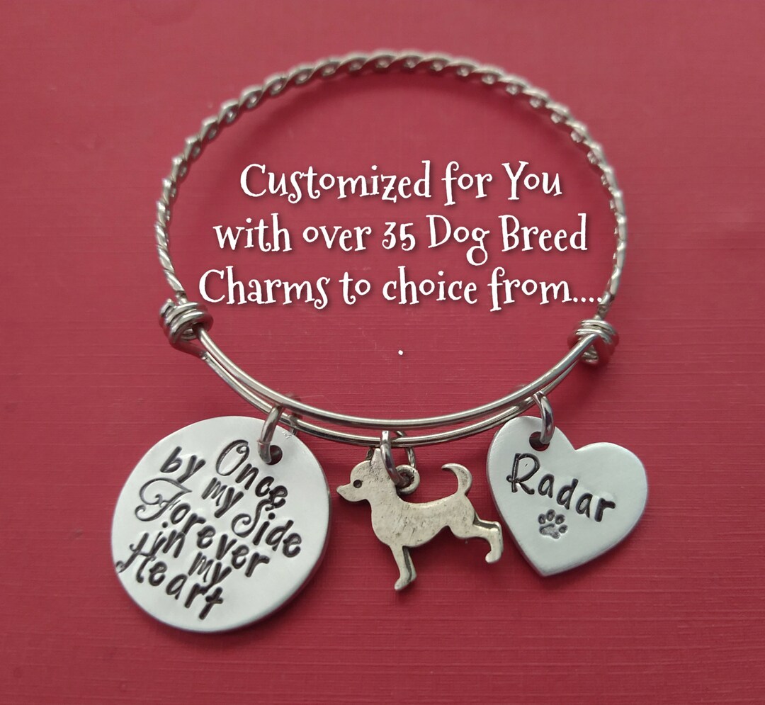 Dog Memorial Bracelet, Hand Stamped Pet Remembrance, Pet Sympathy Gift