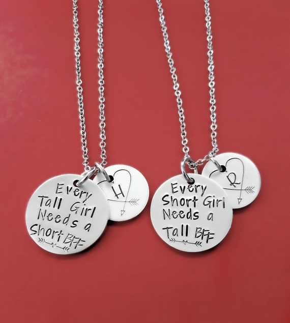 Portachiavi A Cuore Abbinato Per Migliori Amici - 'Tall Best Friend' E