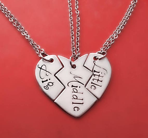 Three Split Heart Necklace Set, Mother Daughter Jewelry | Shop Today. Get  it Tomorrow! | takealot.com
