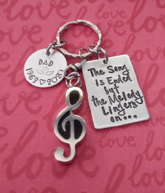 Keychain - Rectangle - Treble Clef Note - Leather Keychain - Rectangle - Treble Clef Note - Leather