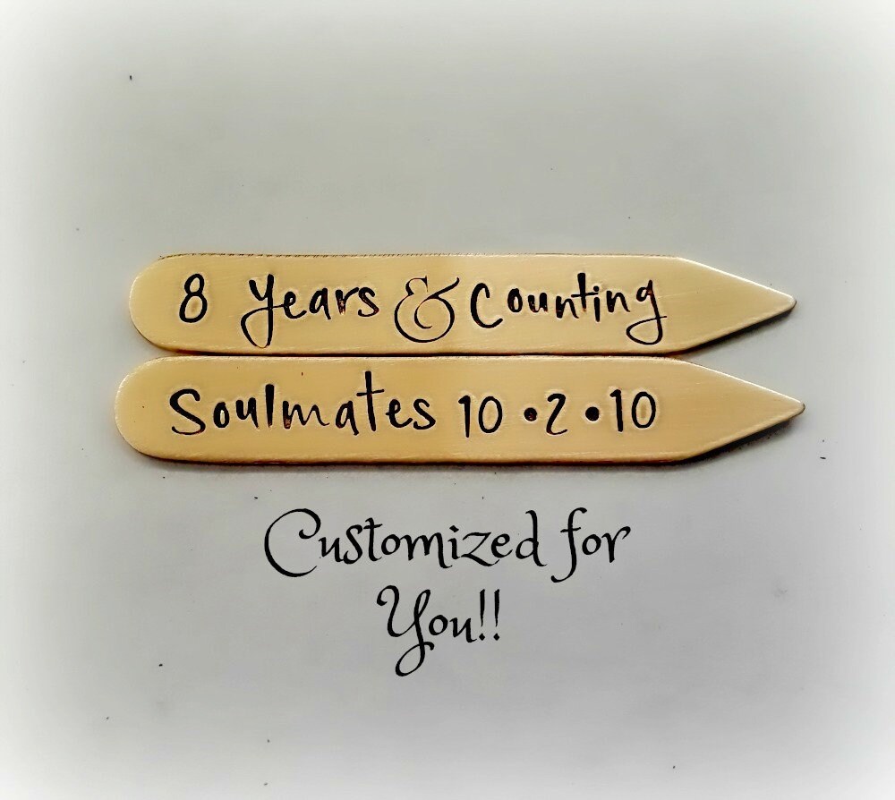 Personalized Collar Stays Custom Collar Stays Anniversary Wedding Personalized Gift for Fathers Day Hand Stamped Mens Collar Stay Personalized Collar Stays Custom Collar Stays Anniversary Wedding Personalized Gift for Fathers Day Hand Stamped Mens Collar Stay