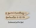 8th Bronze Wedding Anniversary Collar Stays,  Hand stamped Eight Years Counting Anniversary Gift Boyfriend, Custom Stamped Gift for Husband