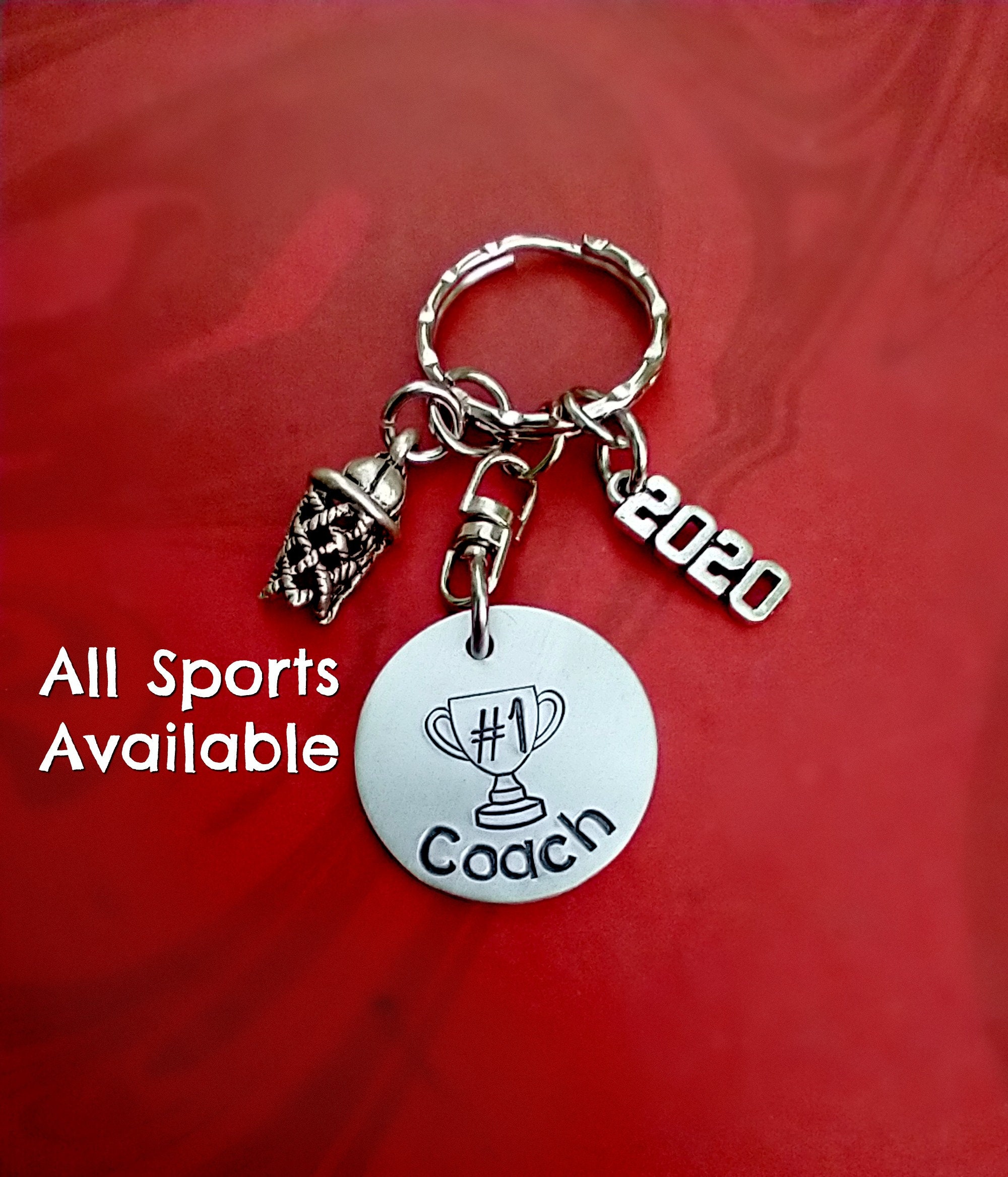 COACH Red Patent Leather LOGO Embossed APPLE Keychain Keyfob Key Ring -  Display