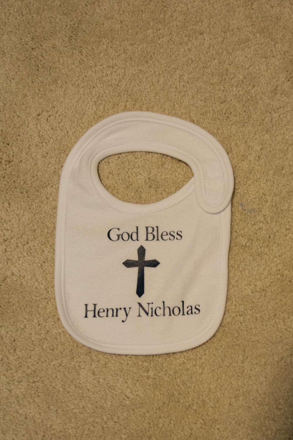 God Bless Bib Personalized Baptism Bib Christening Bib Etsy