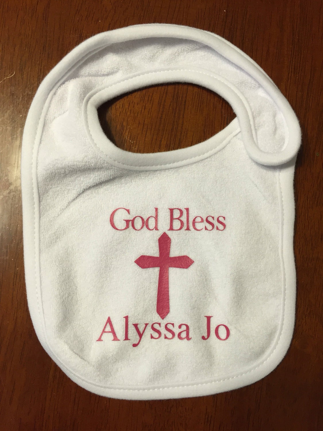 God Bless Bib Personalized Baptism Bib Christening Bib Etsy