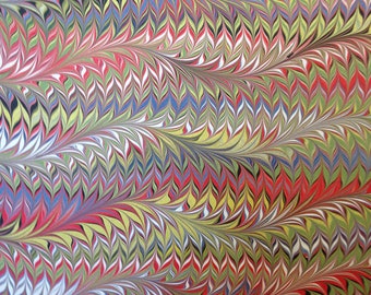 Marbled Paper, 19" x 25", Flame pattern