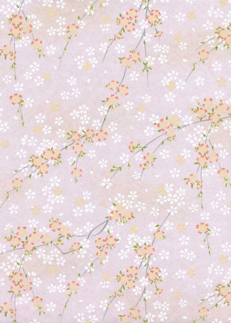 Silkscreened Kozo Paper Japanese Paper Yuzen Chiyogami Paper 9 x 12 CHY809