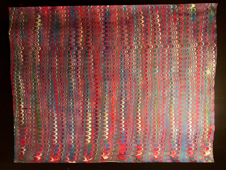 Hand Marbled Paper 19 x 25 Dutch pattern