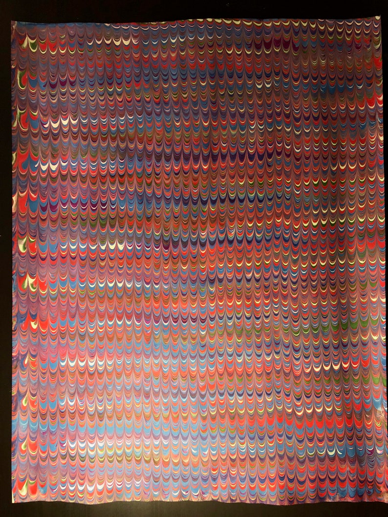 Hand Marbled Paper 19 x 25 Dutch pattern