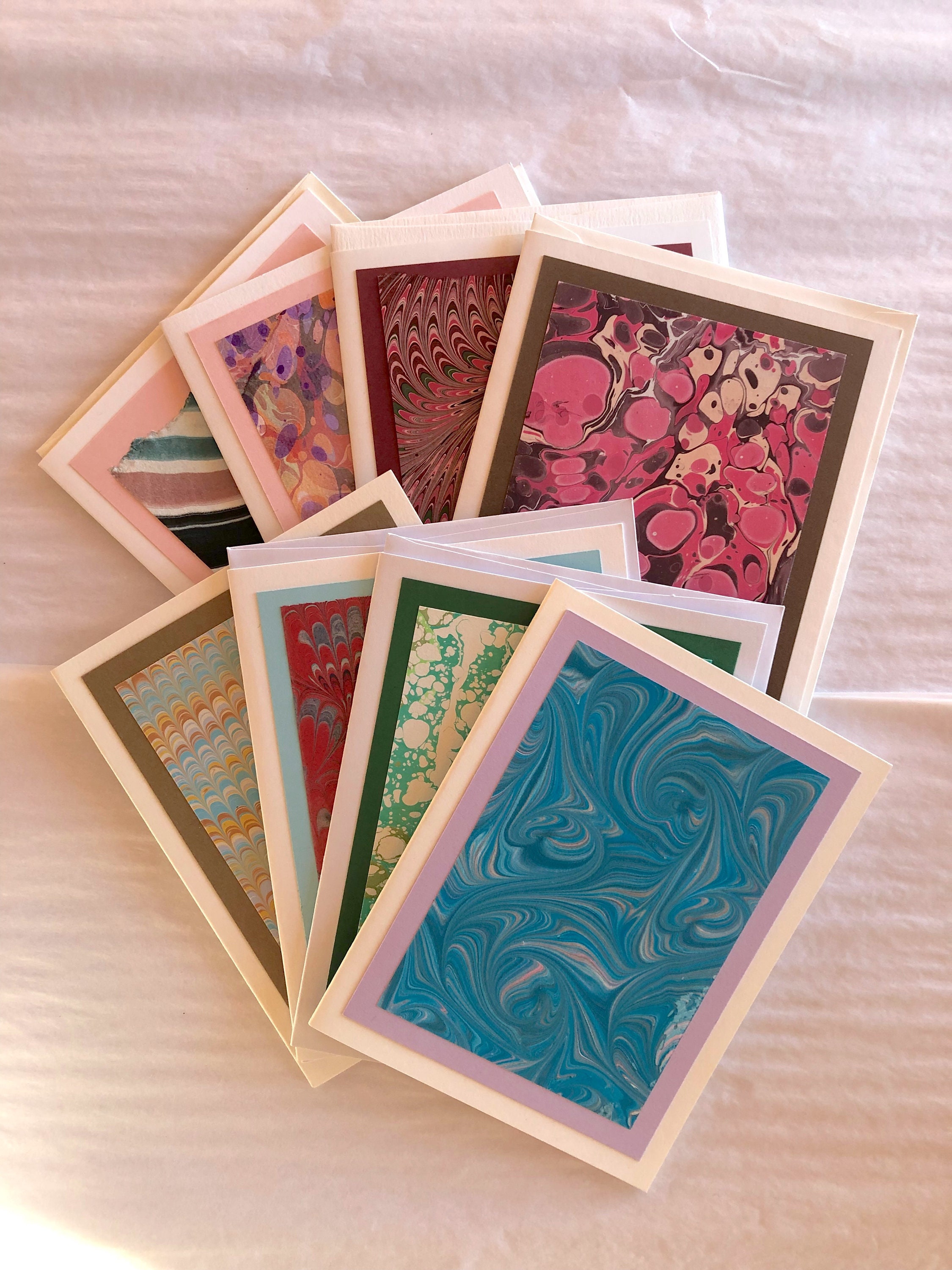 Marbled Note Cards - Etsy