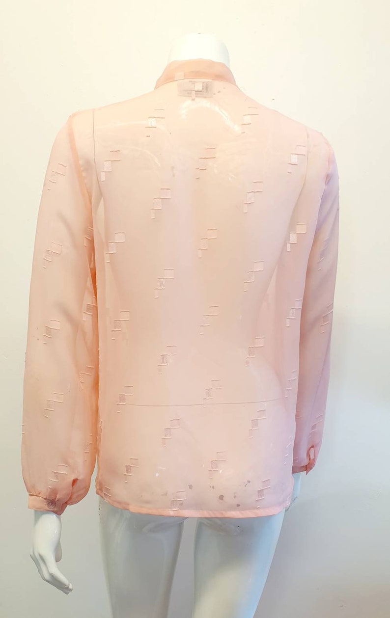 Sheer Baby Pink Size 10 Vintage Sussans Blouse