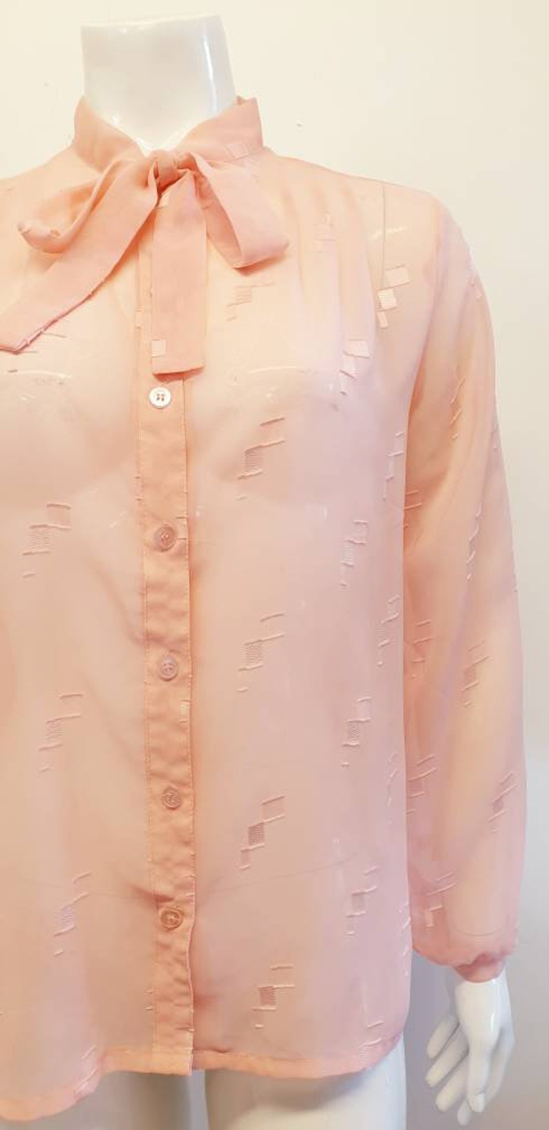Sheer Baby Pink Size 10 Vintage Sussans Blouse
