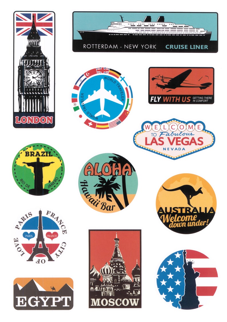 Luggage Stickers No. 8 Etsy