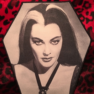 Lily Munster Coffin Shaped Back Patch