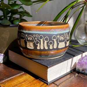 Bioluminescent Mushroom Pot | 4.75" D | Handmade Ceramics
