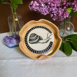 Citrine Snail Trinket Dish | Handmade Ceramics