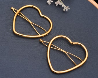 Gold Wedding Hair Accessories, Wedding Hair Accessories, Bridesmaid Hair Pin, Heart Hair Pins