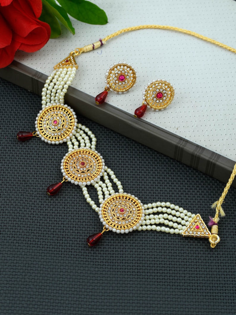 OFFer Under blast sales Jewelry set for women indian set-earrings and girls-necklace